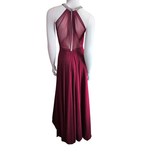 Madison James Jeweled Halter Evening Gown Dress 2 Elegant Sophisticated Event - Picture 3 of 7